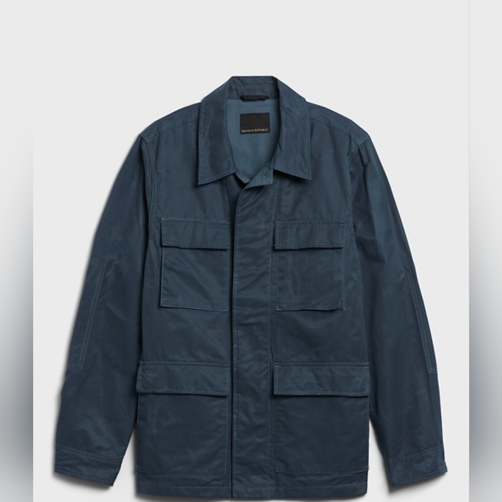 Banana Republic Water Resistant Field Jacket Men Size Large In Dark Blue
